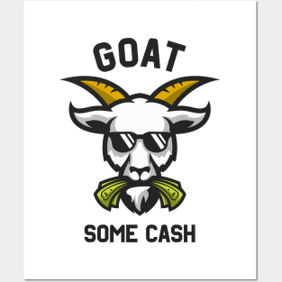 Goat Some Cash Funny Goat Eats Money Posters and Art